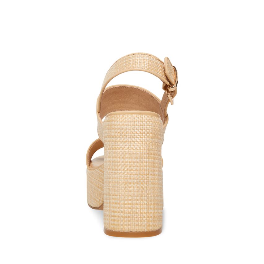 Sandalias de Plataforma Steve Madden Valory Natural Raffia Mujer Beige | ES SY136E